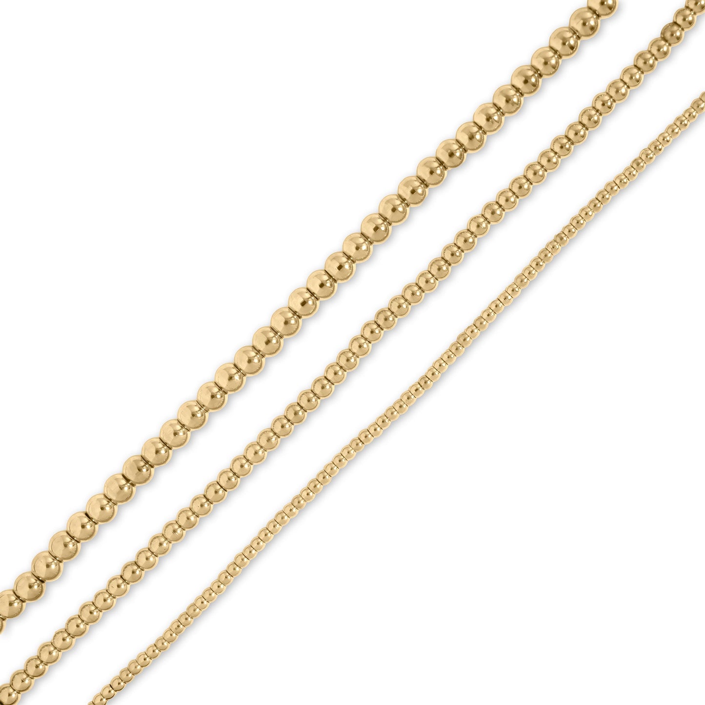 18K Gold PVD Stainless Steel Beaded Necklace / CHN0113