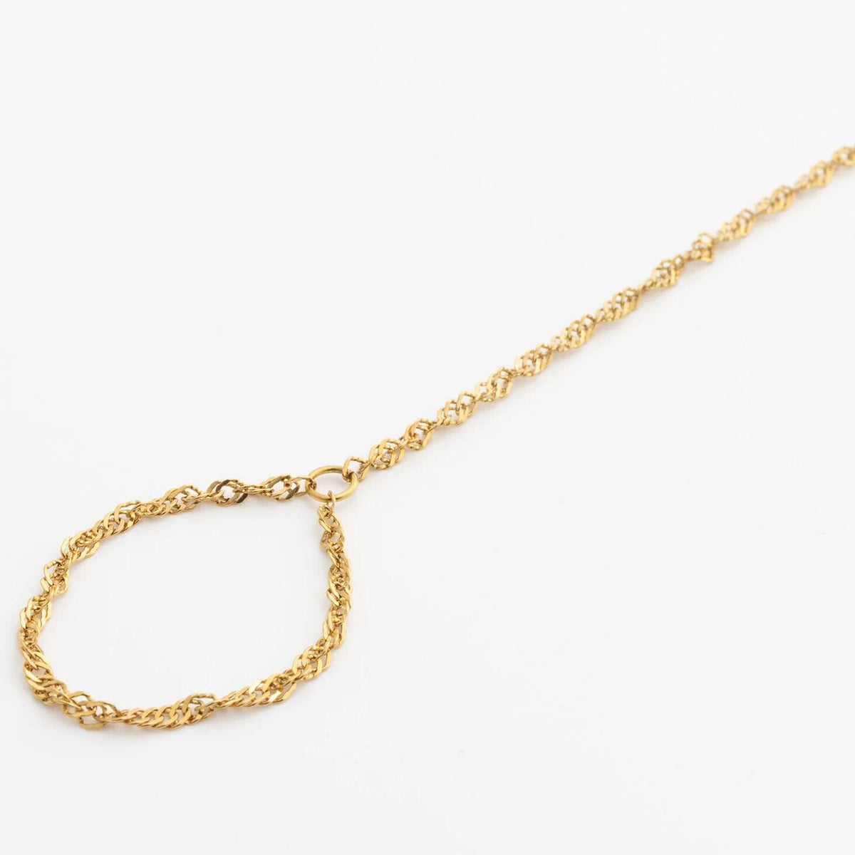 18K Gold PVD Stainless Steel Singapore Hand Chain / CHN0128