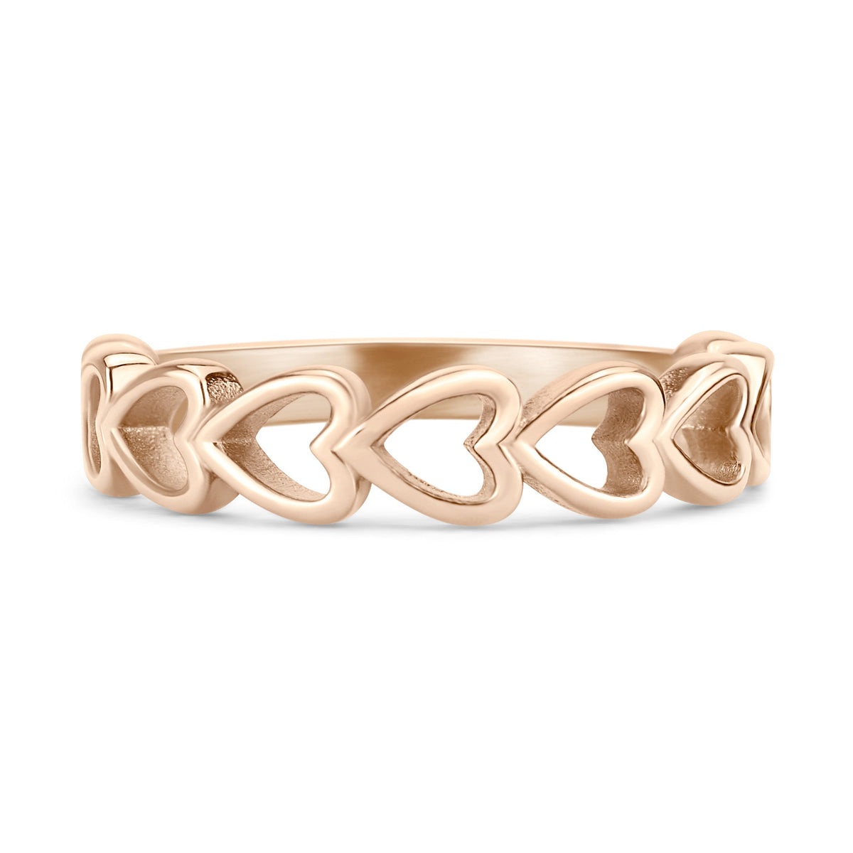 18K Gold PVD Stainless Steel Sideways Heart Stacking Ring / CSR0008