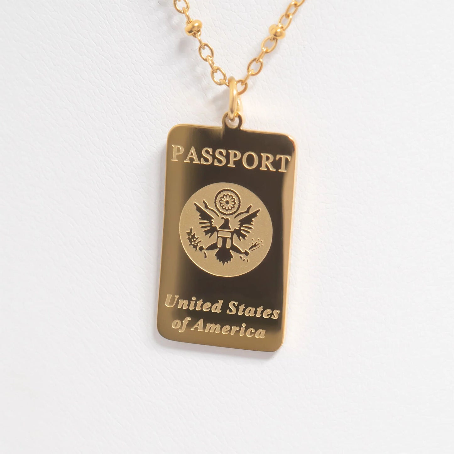 18K Gold PVD Stainless Steel Passport Charm / PDL0360