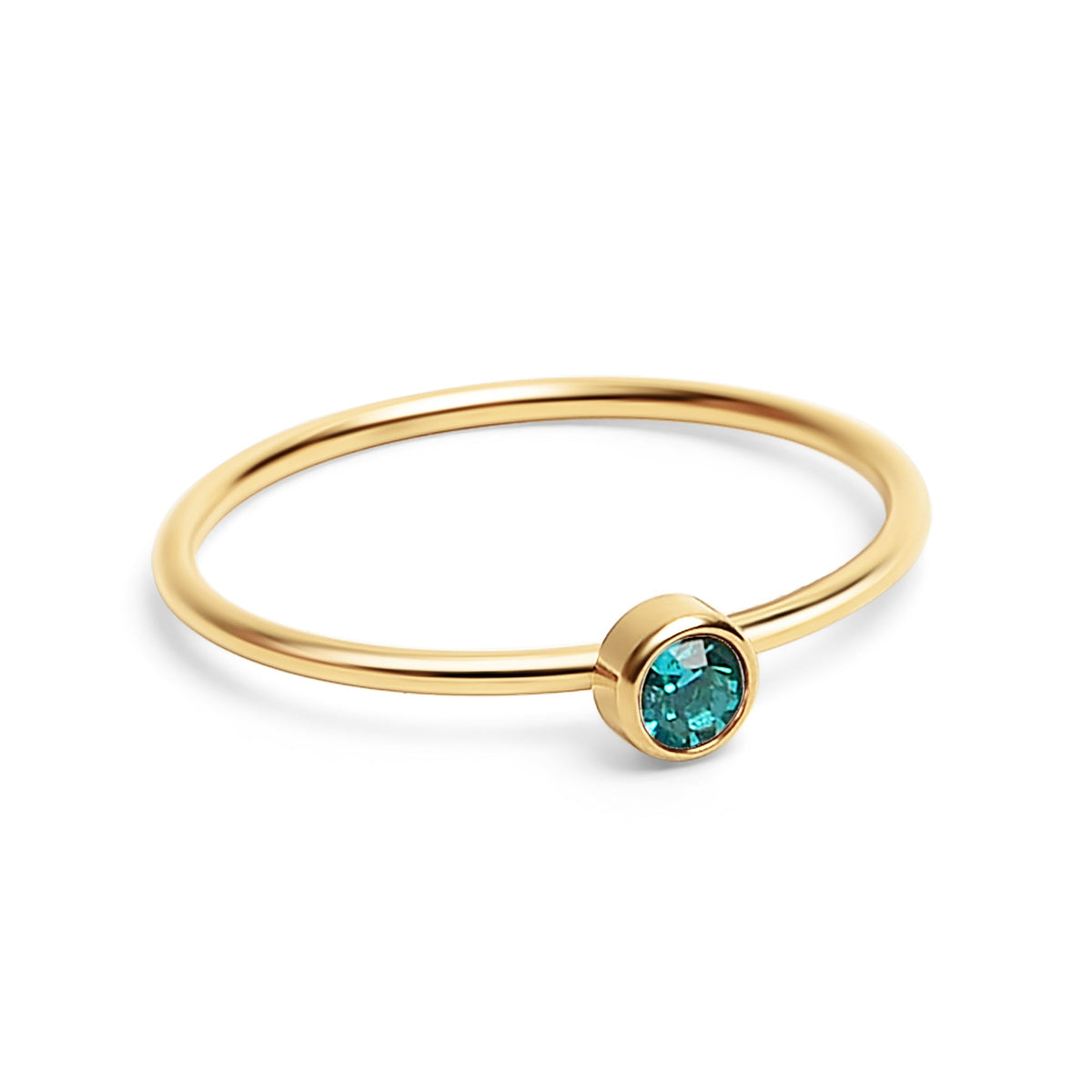 18K Gold PVD Stainless Steel Birthstone Stacking Ring / ZRJ1001