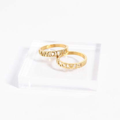 18K Gold PVD Stainless Steel Amour Stacking Ring / KSS0009
