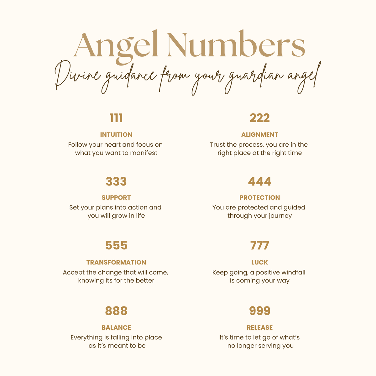18K Gold PVD Stainless Steel Angel Number Necklace / CHN0045