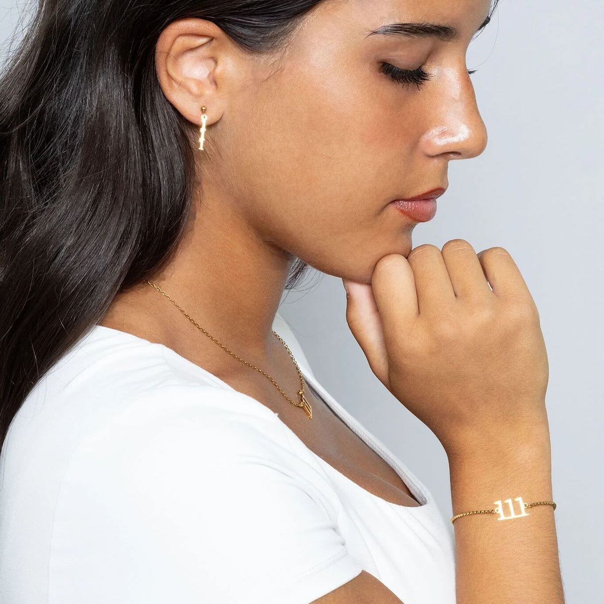 18K Gold PVD Stainless Steel Angel Number Bracelet / BRJ1003