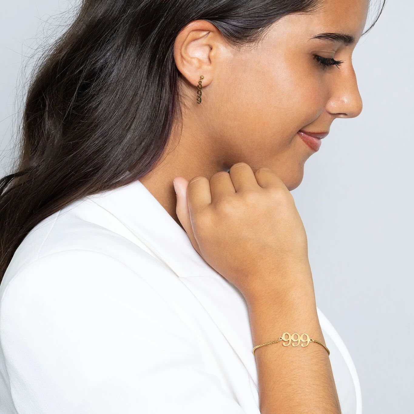 18K Gold PVD Stainless Steel Angel Number Bracelet / BRJ1003
