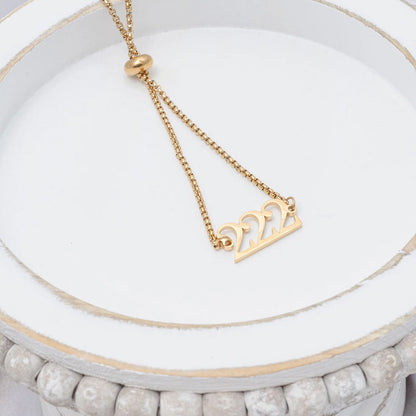 18K Gold PVD Stainless Steel Angel Number Bracelet / BRJ1003