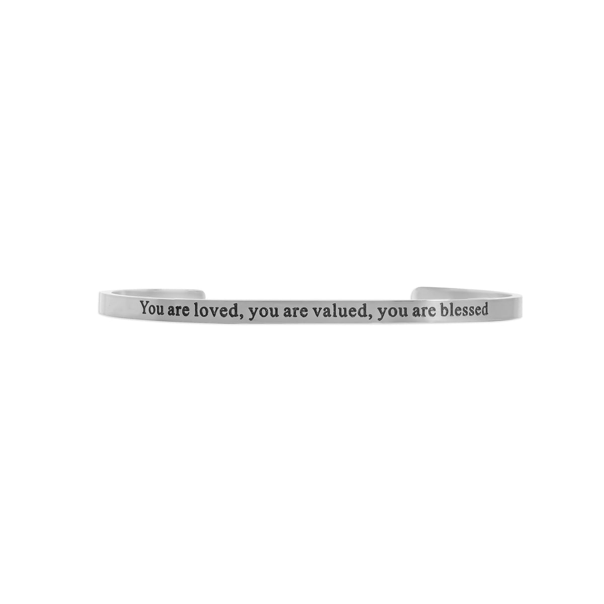 18K Gold PVD You are Loved Engraved Cuff Bracelet / BRJ1033