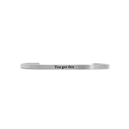 18K Gold PVD You Got This Engraved Bangle Bracelet / BRJ1035