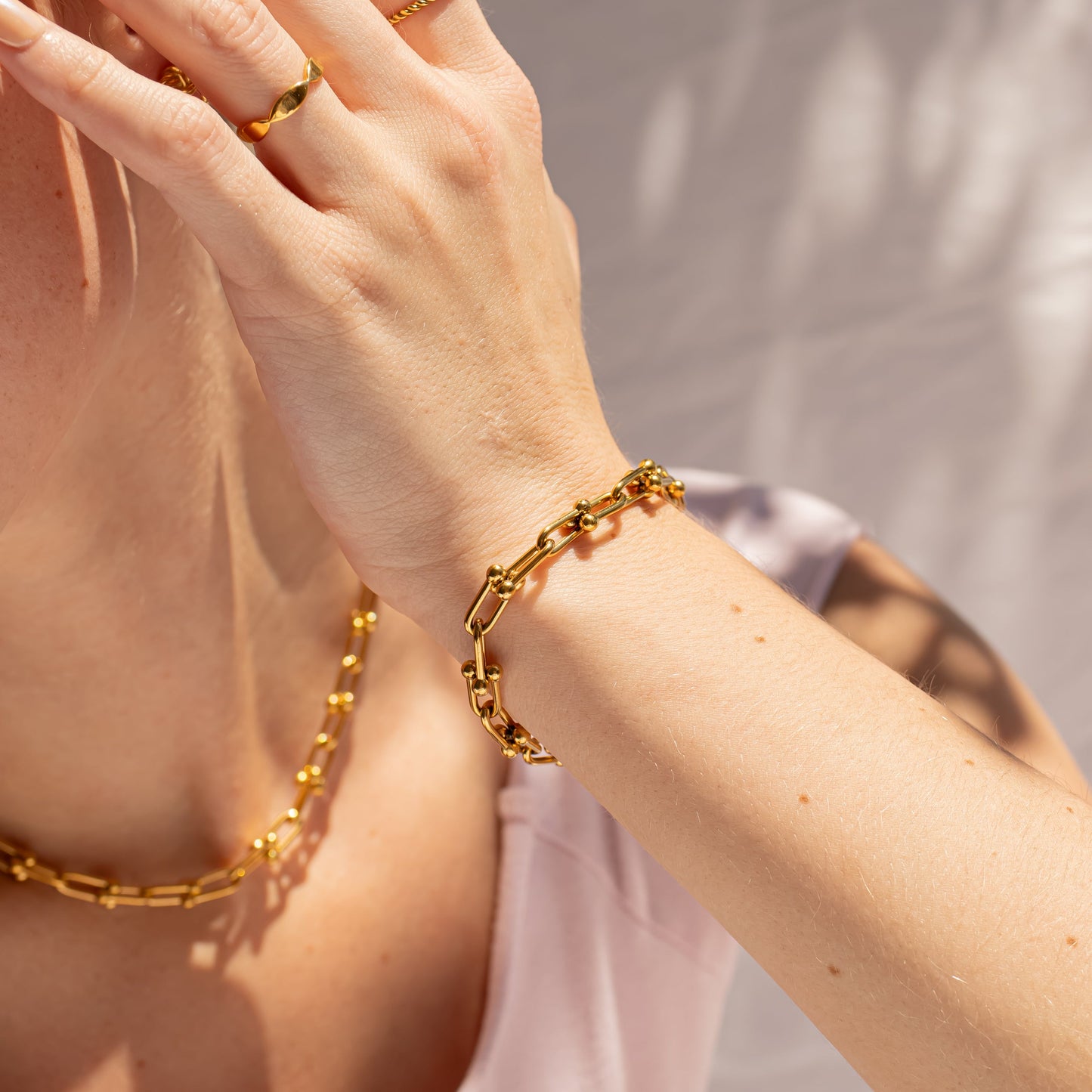 18K Gold PVD Stainless Steel Hardware Bracelet  / BRJ1056