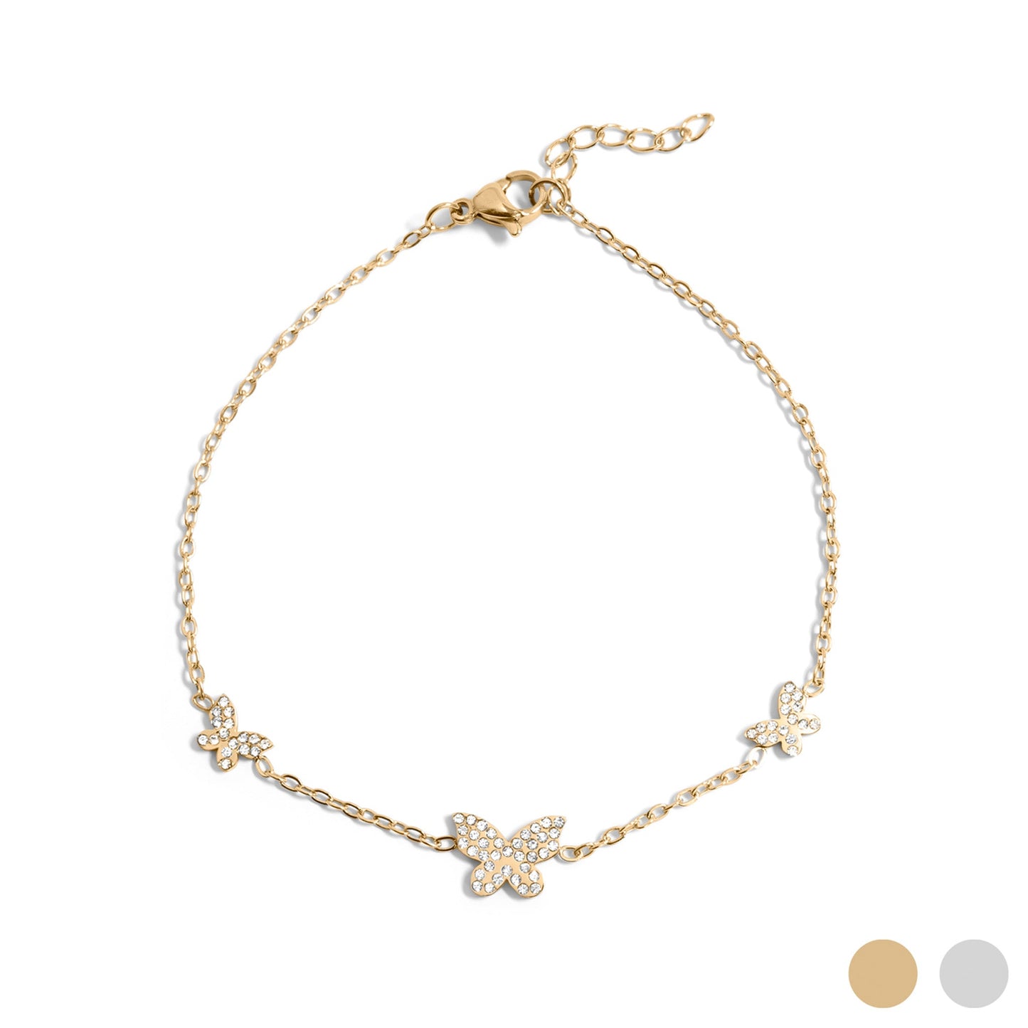 18K Gold PVD Stainless Steel Butterfly Bracelet / BRJ1075
