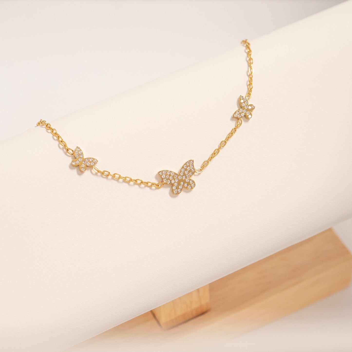 18K Gold PVD Stainless Steel Butterfly Bracelet / BRJ1075