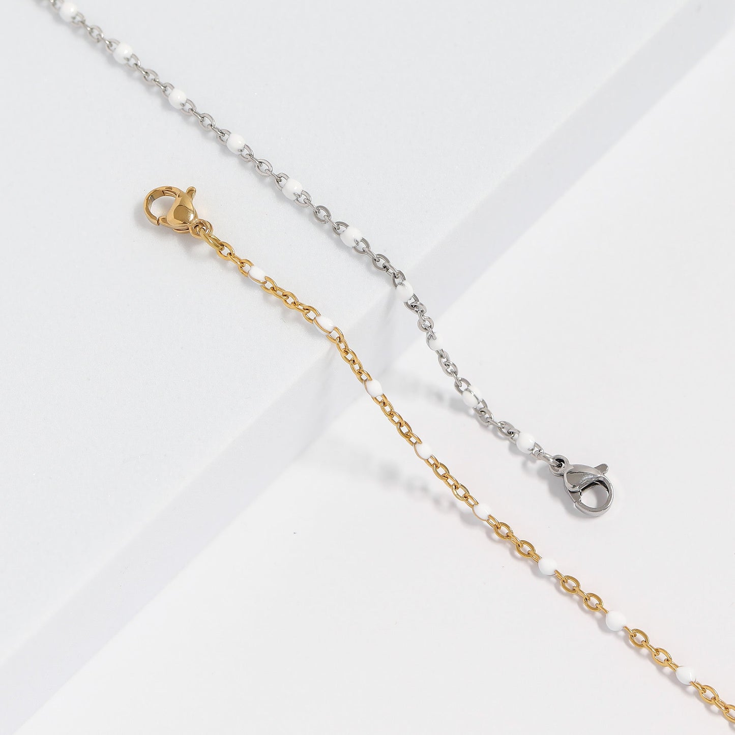 18K Gold PVD Stainless Steel White Confetti Bracelet / BRJ1059