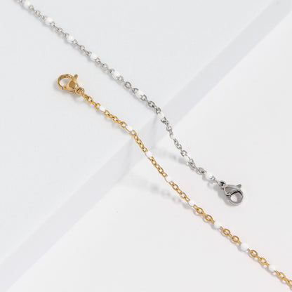 18K Gold PVD Stainless Steel White Confetti Bracelet / BRJ1059