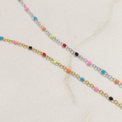 18K Gold PVD Stainless Steel Muti Color Confetti Bracelet / BRJ1060