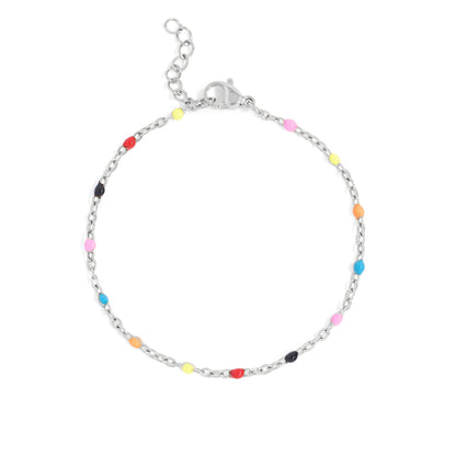 18K Gold PVD Stainless Steel Muti Color Confetti Bracelet / BRJ1060