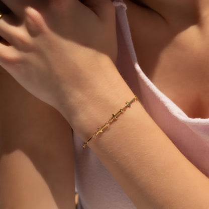 18K Gold PVD Stainless Steel Cross Chain Bracelet / BRJ1062