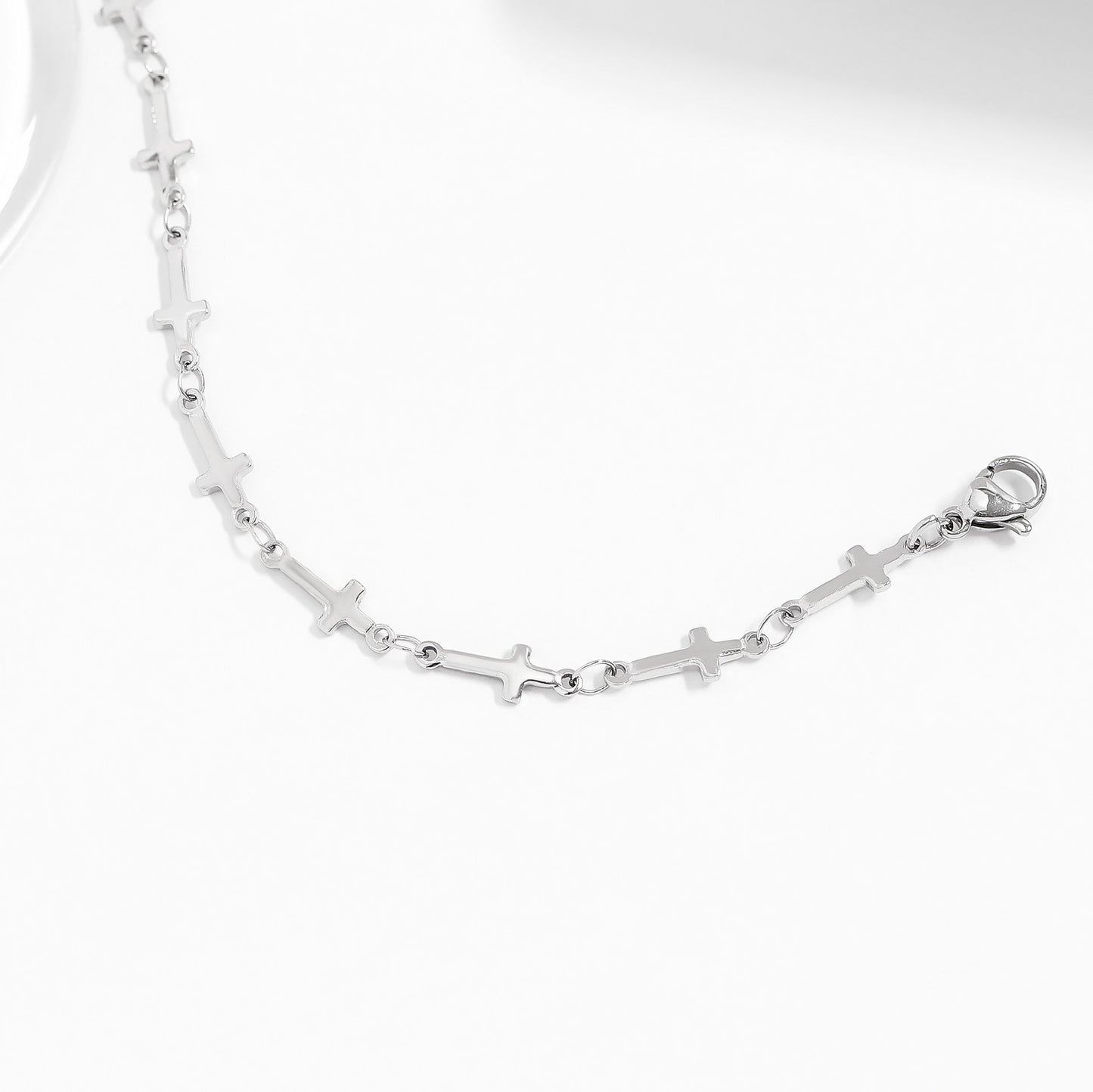 18K Gold PVD Stainless Steel Cross Chain Bracelet / BRJ1062