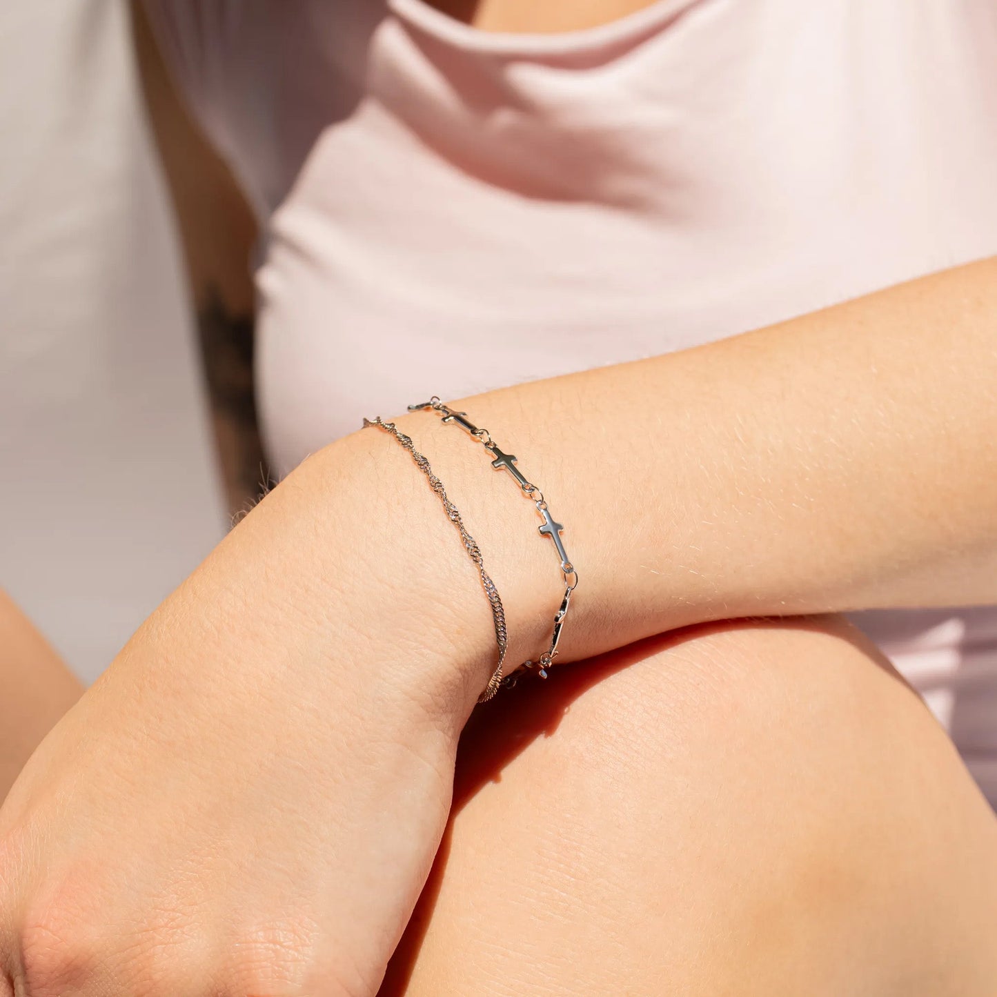 18K Gold PVD Stainless Steel Singapore Chain Bracelet / BRJ1064