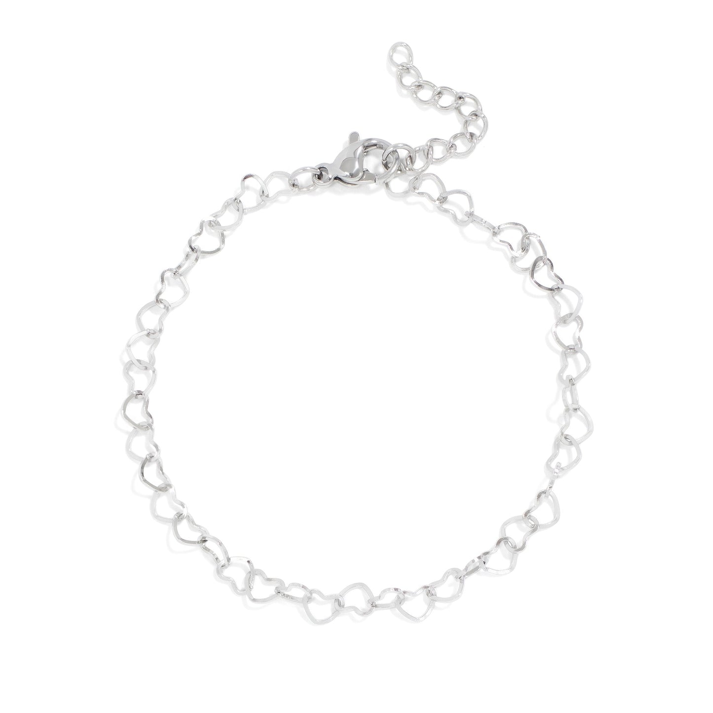 18K Gold PVD Stainless Steel Heart Chain Bracelet / BRJ1065
