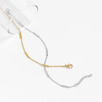18K Gold PVD Stainless Steel Satellite Bar Chain Bracelet / BRJ1067