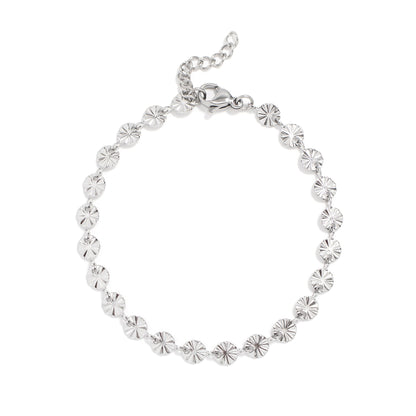 18K Gold PVD Stainless Steel Sunburst Chain Bracelet / BRJ1068