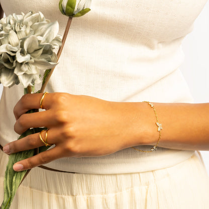 18K Gold PVD Stainless Steel Butterfly Bracelet / BRJ1075