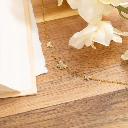 18K Gold PVD Stainless Steel Butterfly Bracelet / BRJ1075