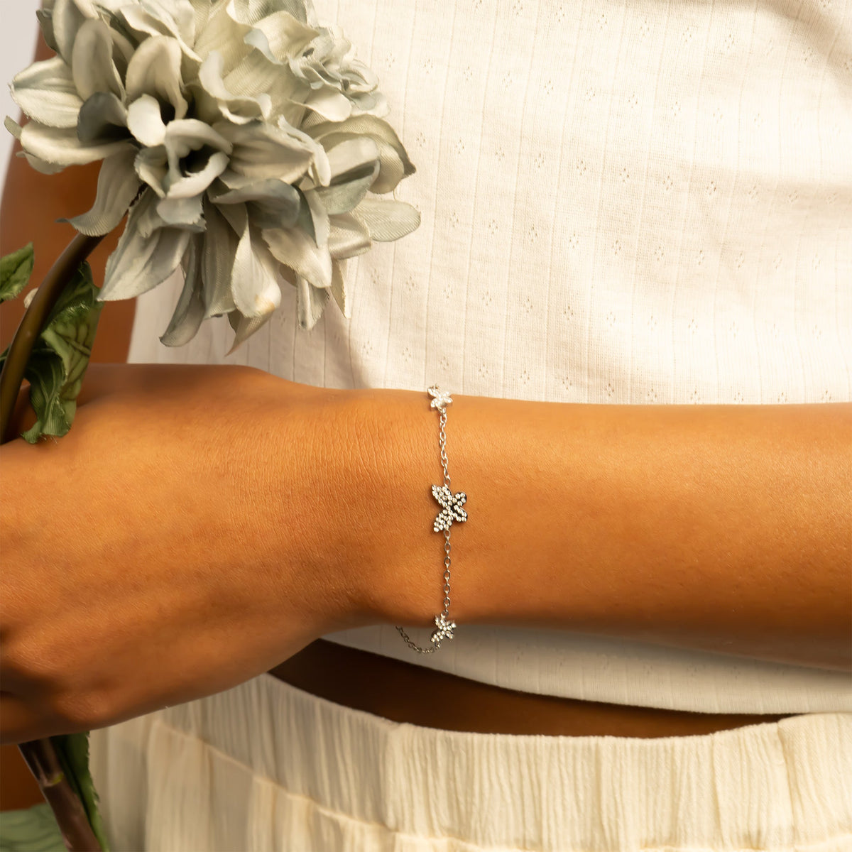 18K Gold PVD Stainless Steel Butterfly Bracelet / BRJ1075
