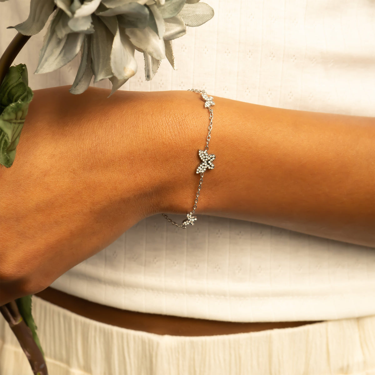 18K Gold PVD Stainless Steel Butterfly Bracelet / BRJ1075