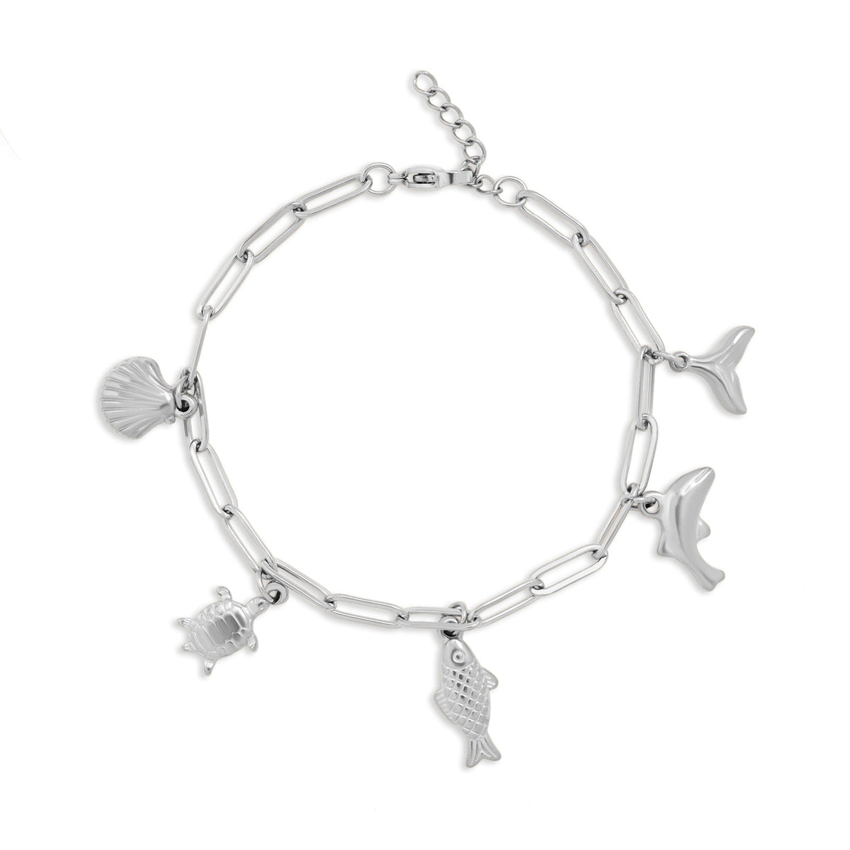 18K Gold PVD Stainless Steel Sea Vacation Charm Bracelet / BRJ1079