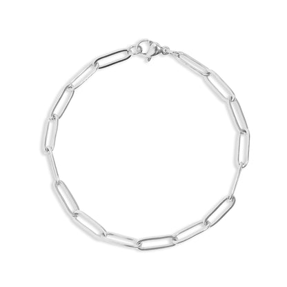 18K Gold PVD Stainless Steel Paperclip Chain Bracelet / BRJ9083