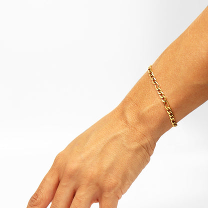 18K Gold PVD Stainless Steel Figaro Chain Necklace / CHN9600