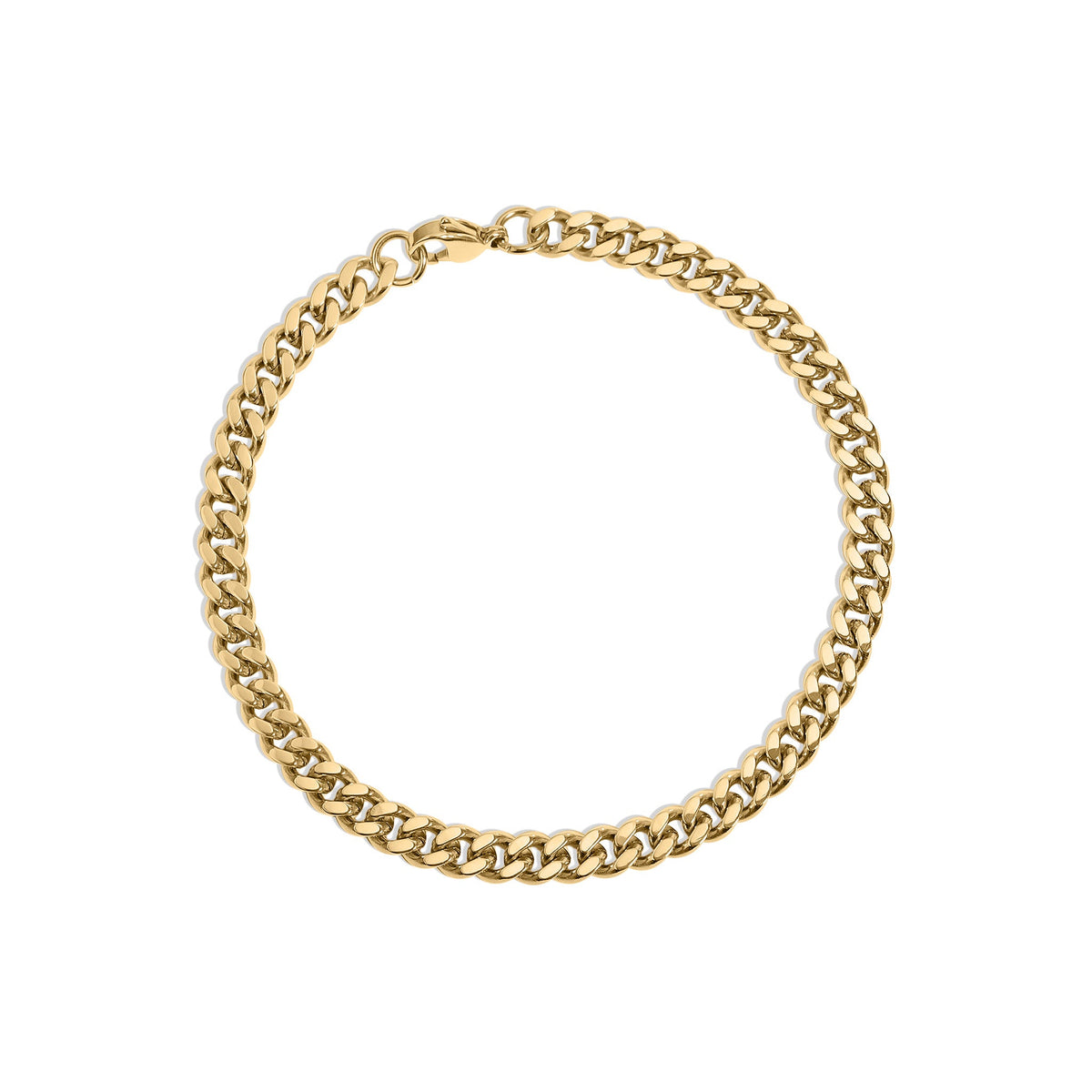 18K Gold PVD Stainless Steel Diamond Cut Curb Chain Bracelet / BRJ9098