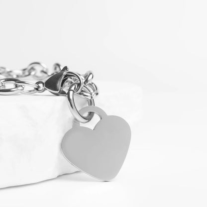 Stainless Steel Blank Heart Bracelet/Anklet / BRK1036