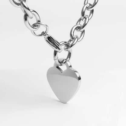 Stainless Steel Blank Heart Bracelet/Anklet / BRK1036