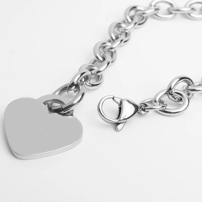Stainless Steel Blank Heart Bracelet/Anklet / BRK1036