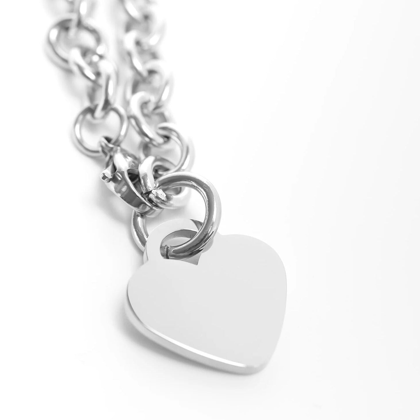 Stainless Steel Blank Heart Bracelet/Anklet / BRK1036