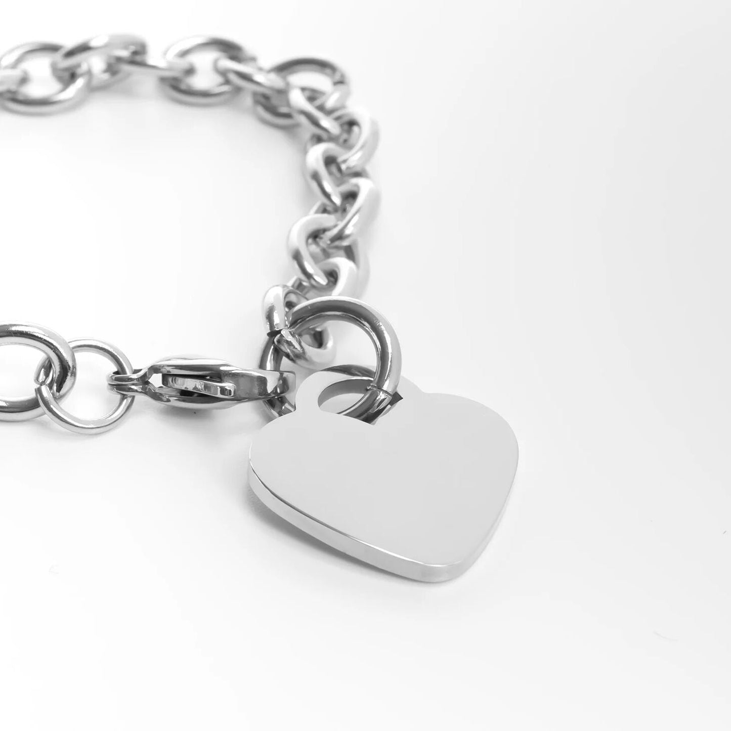 Stainless Steel Blank Heart Bracelet/Anklet / BRK1036