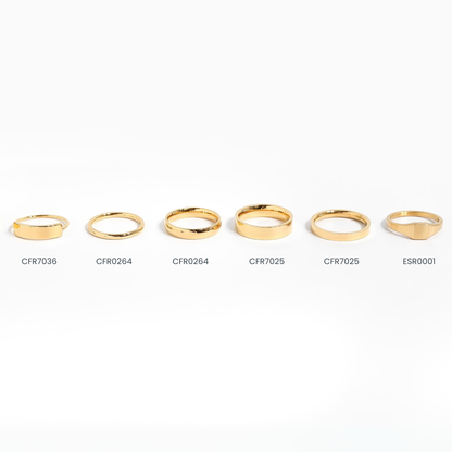18K Gold PVD Stainless Steel Blank Stamping Ring / CFR7036