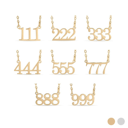 18K Gold PVD Stainless Steel Angel Number Necklace / CHN0045