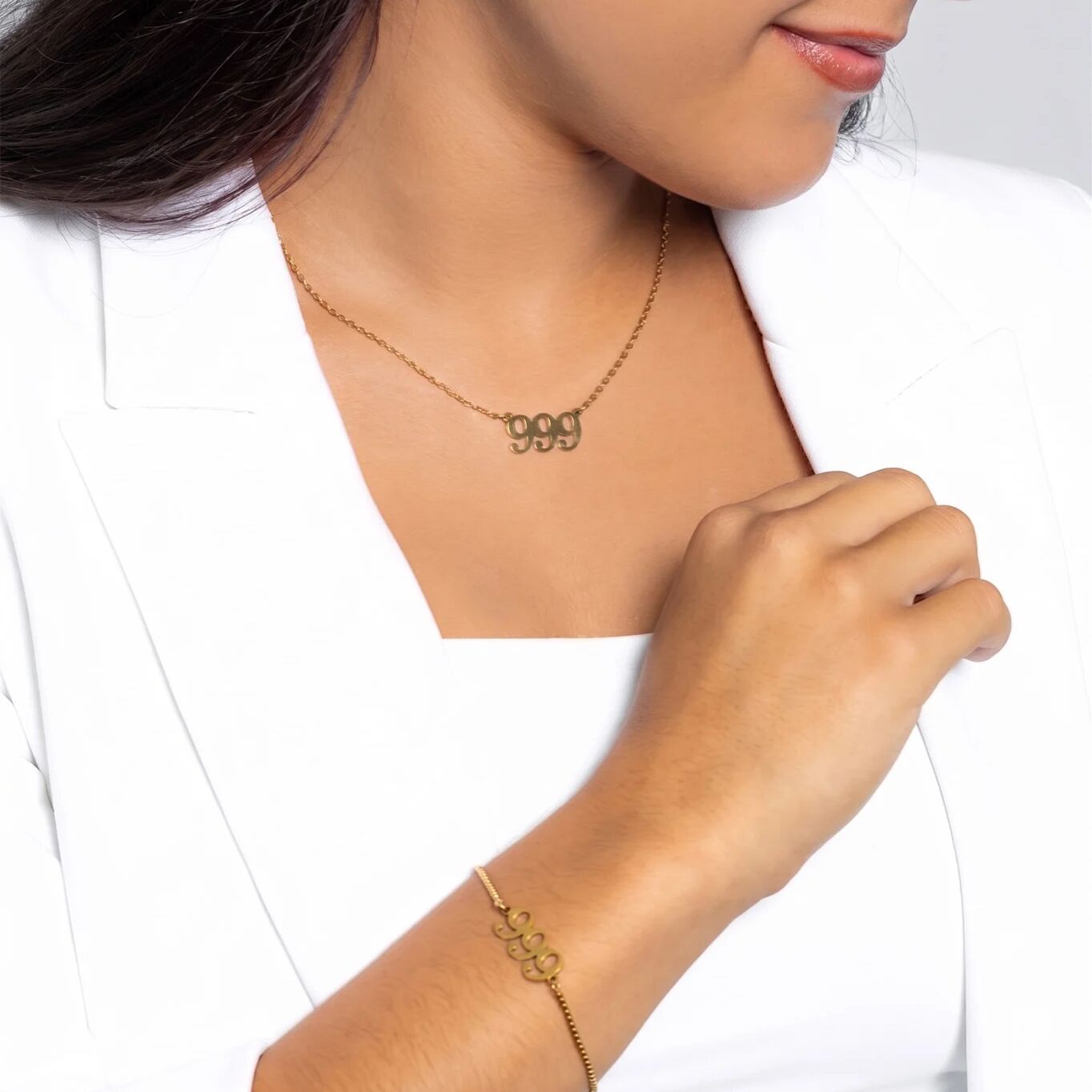 18K Gold PVD Stainless Steel Angel Number Necklace / CHN0045