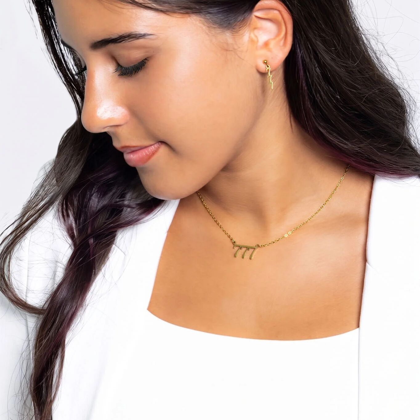 18K Gold PVD Stainless Steel Angel Number Necklace / CHN0045