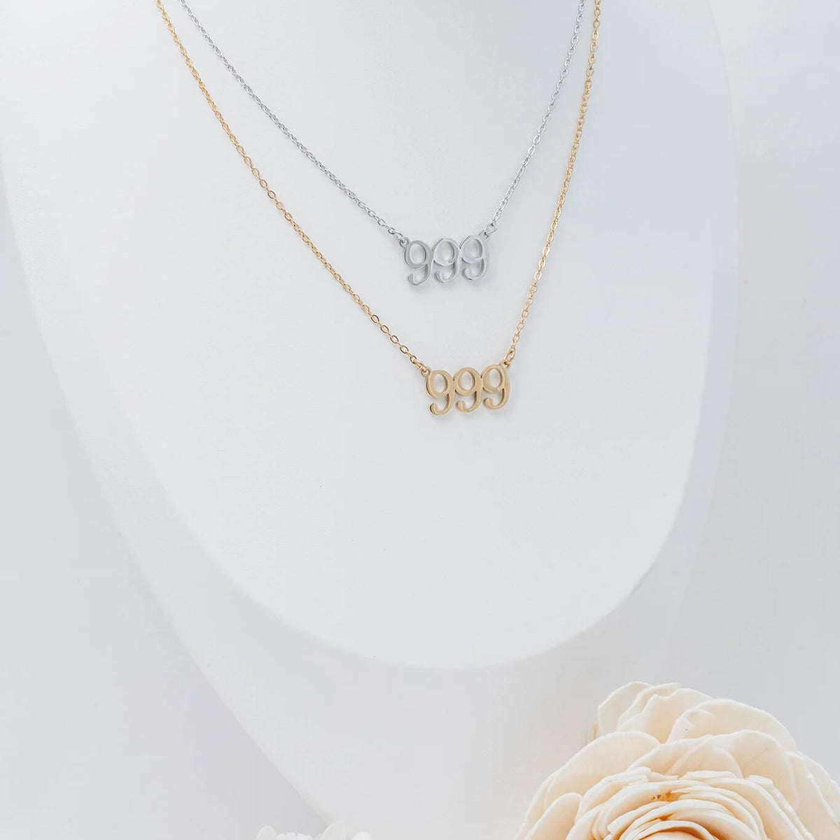 18K Gold PVD Stainless Steel Angel Number Necklace / CHN0045