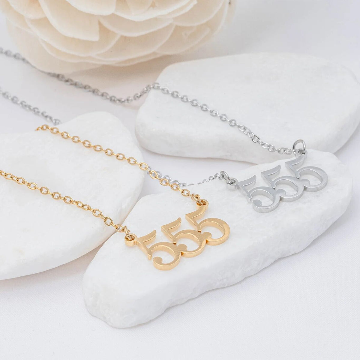 18K Gold PVD Stainless Steel Angel Number Necklace / CHN0045