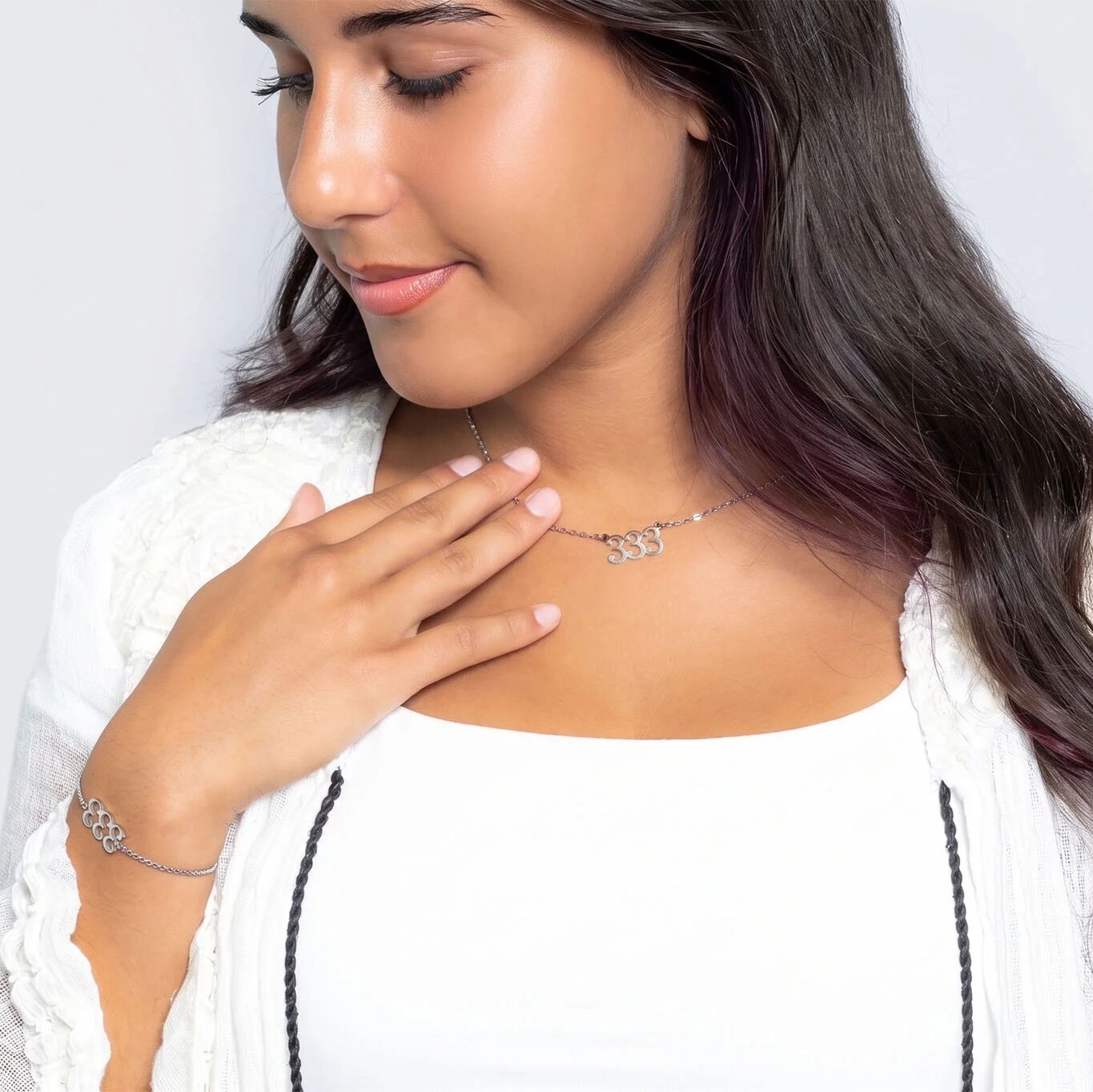 18K Gold PVD Stainless Steel Angel Number Necklace / CHN0045