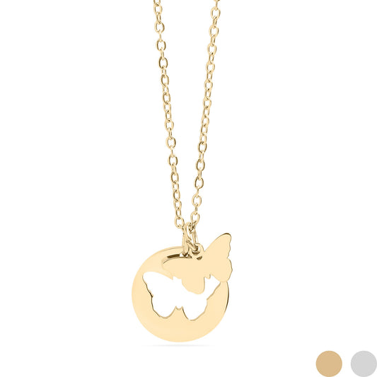 18K Gold PVD Stainless Steel Butterfly Cutout Necklace / CHN0074