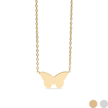 18K Gold PVD Stainless Steel Blank Engravable Butterfly Necklace / CHN0084