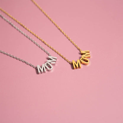 18K Gold PVD Stainless Steel Mom Necklace / CHN0089