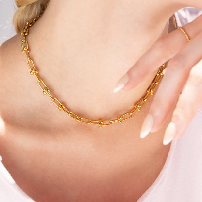 18K Gold PVD Stainless Steel Hardware Necklace / CHN0091