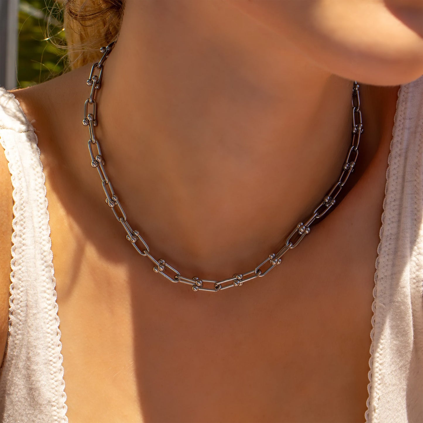 18K Gold PVD Stainless Steel Hardware Necklace / CHN0091